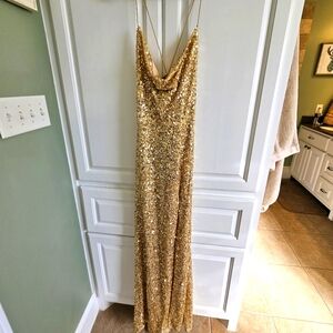 Gold Sequin Evening Gown size 9/10